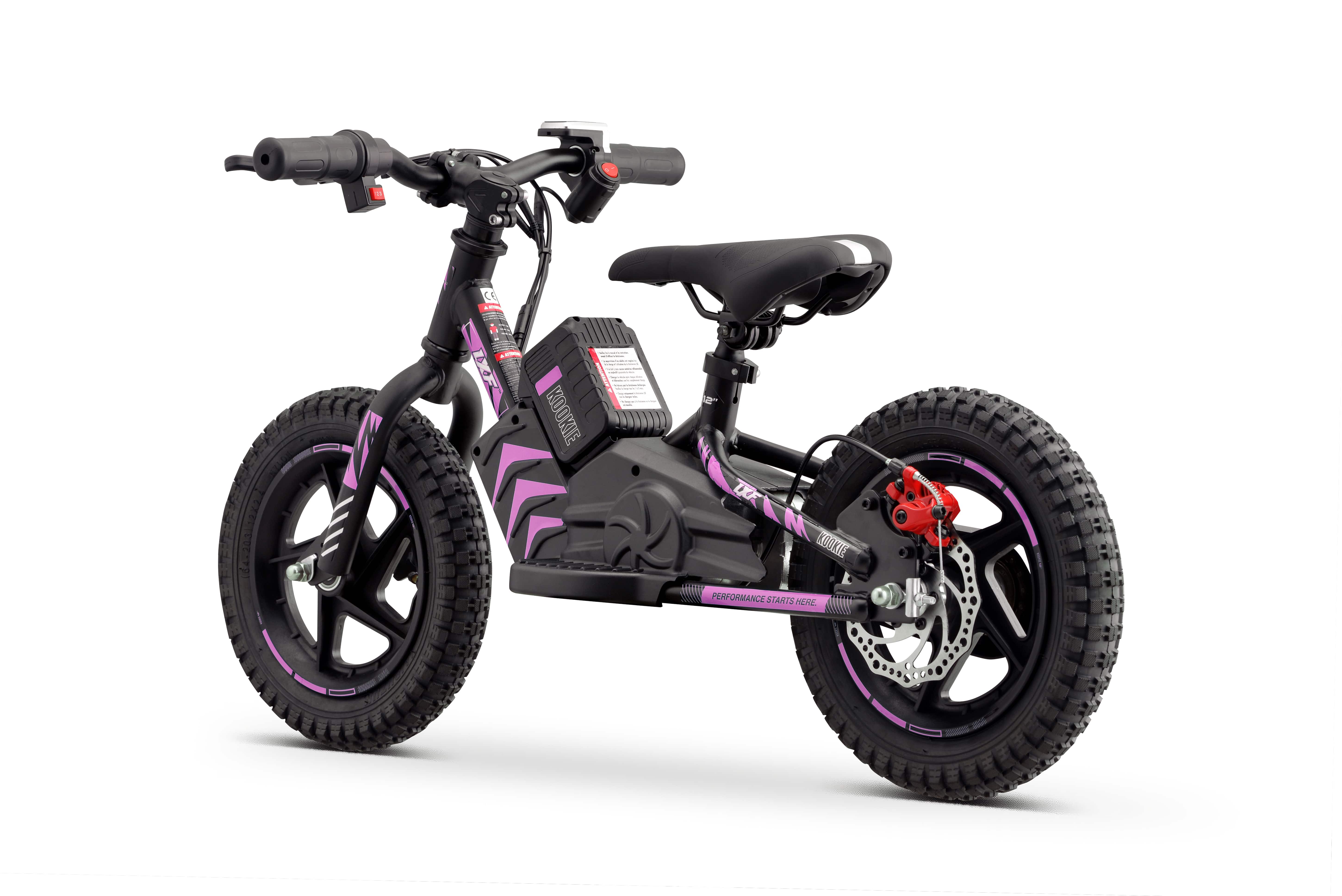 Draisienne électrique LXF Kookie 12" - Black edition - rose