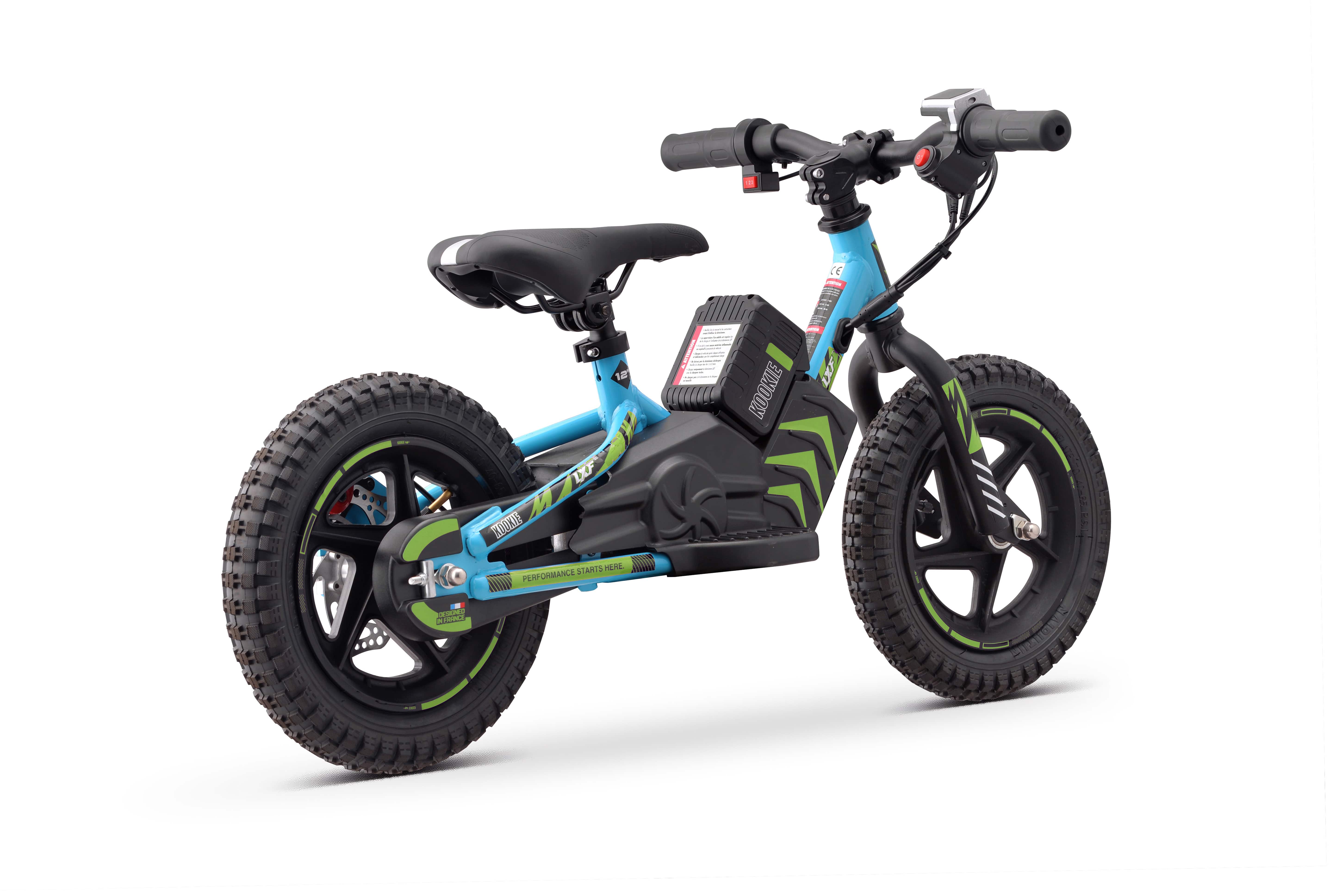 Draisienne électrique LXF Kookie 12" - Azur edition - vert