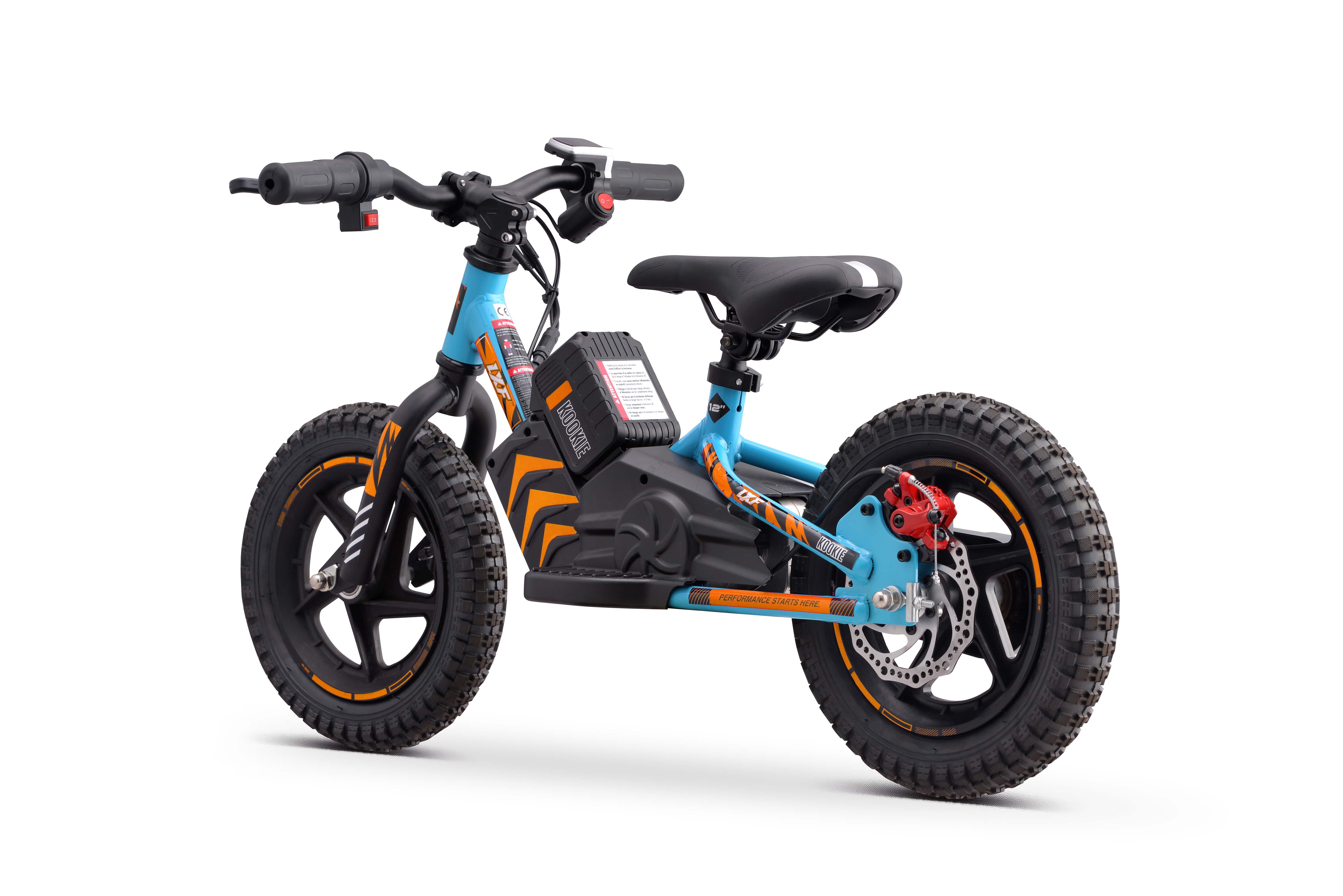 Draisienne électrique LXF Kookie 12" - Azur edition - orange