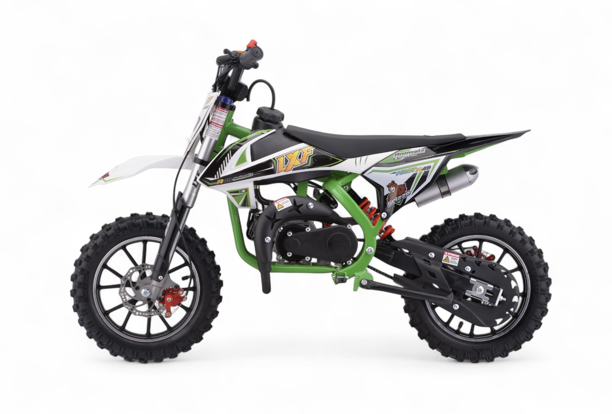 Pocket bike / cross thermique enfant 49cc 2T Animalz - vert