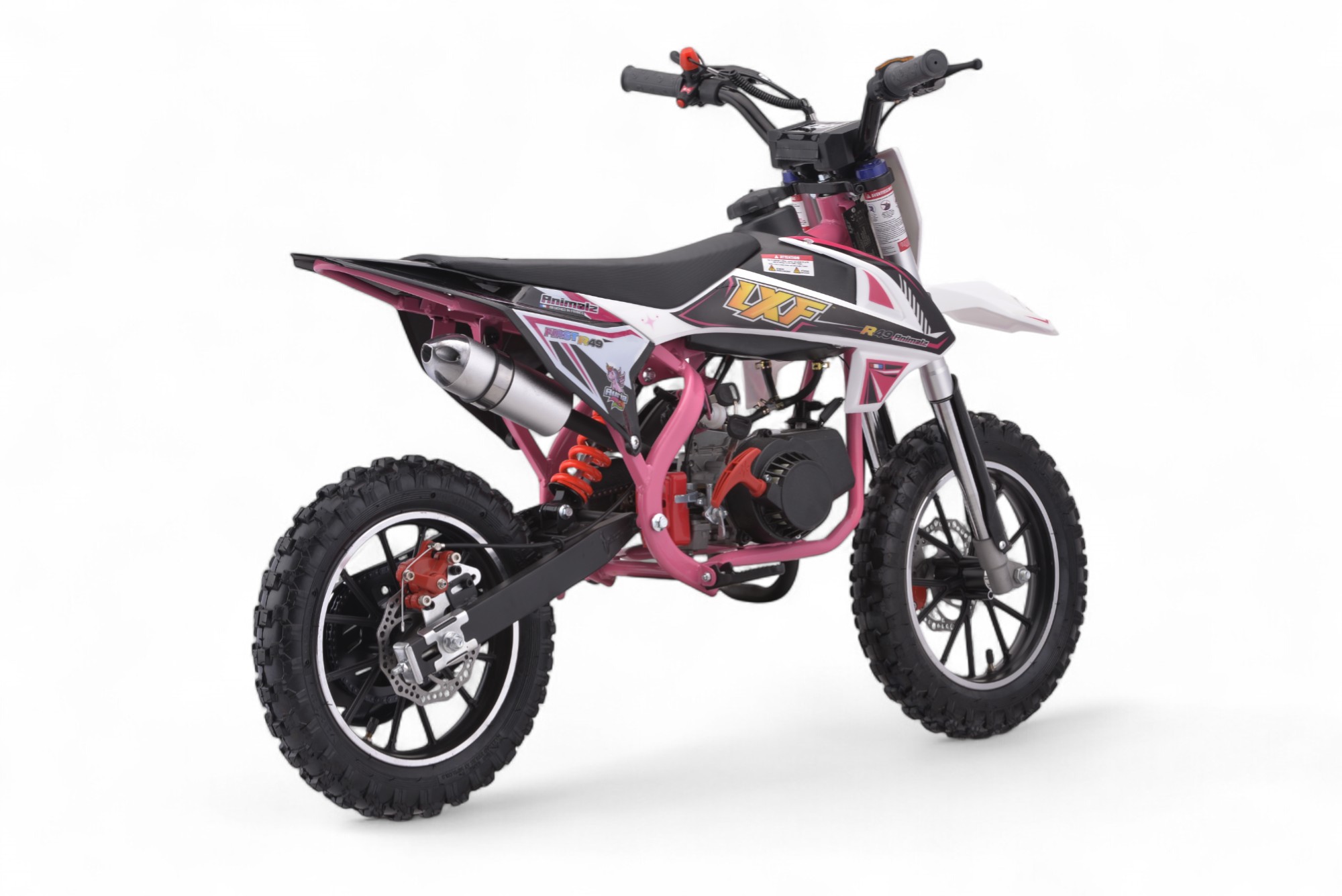 Pocket bike / cross thermique enfant 49cc 2T Animalz - rose