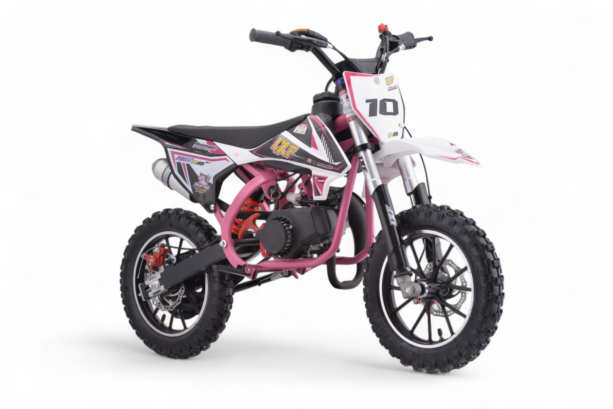 Pocket bike / cross thermique enfant 49cc 2T Animalz - rose