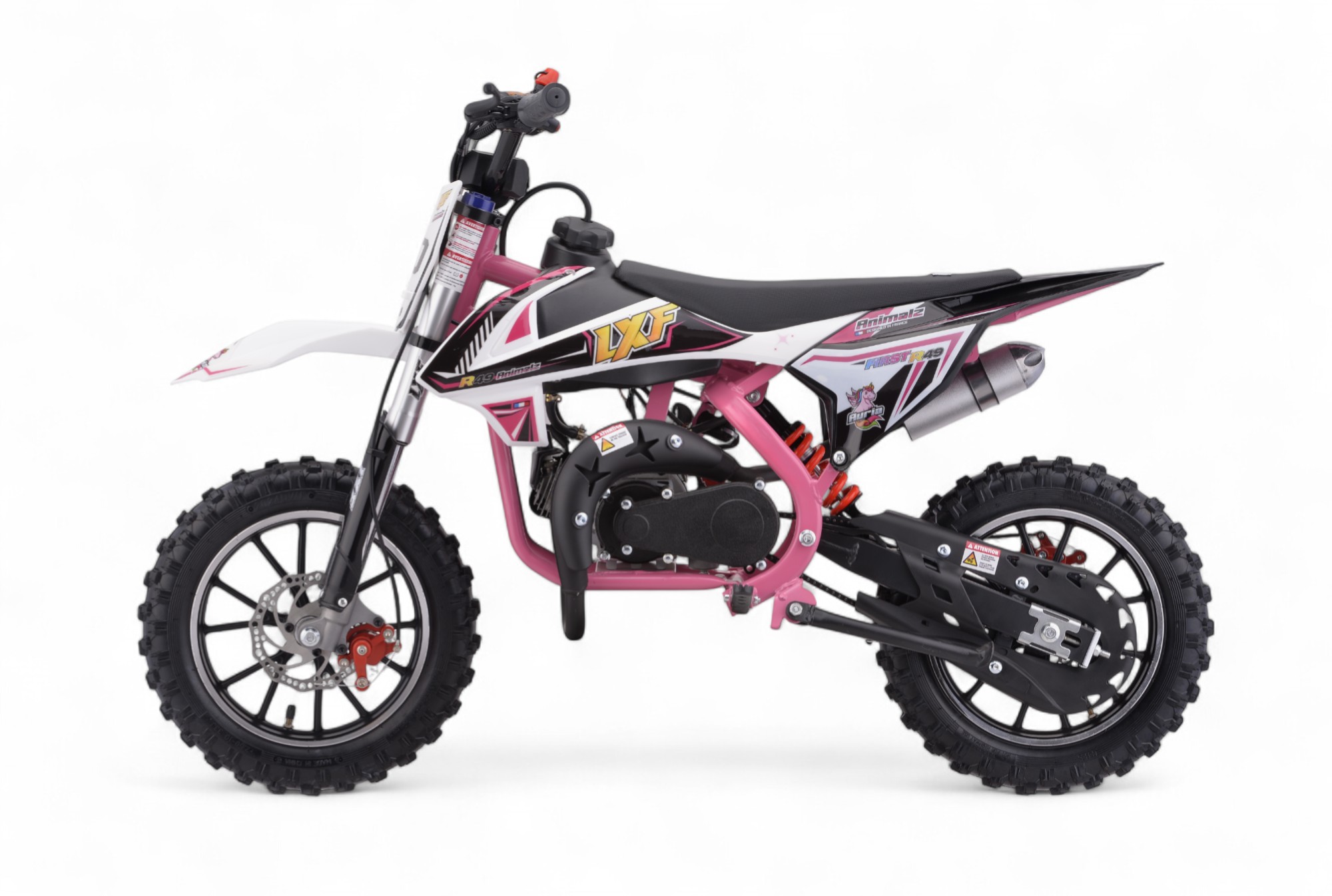 Pocket bike / cross thermique enfant 49cc 2T Animalz - rose