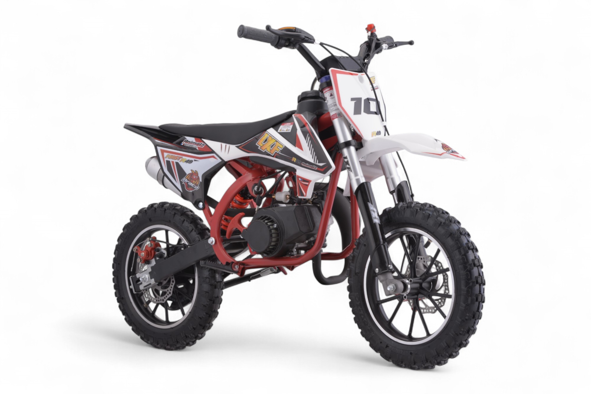 Pocket bike / cross thermique enfant 49cc 2T Animalz - rouge