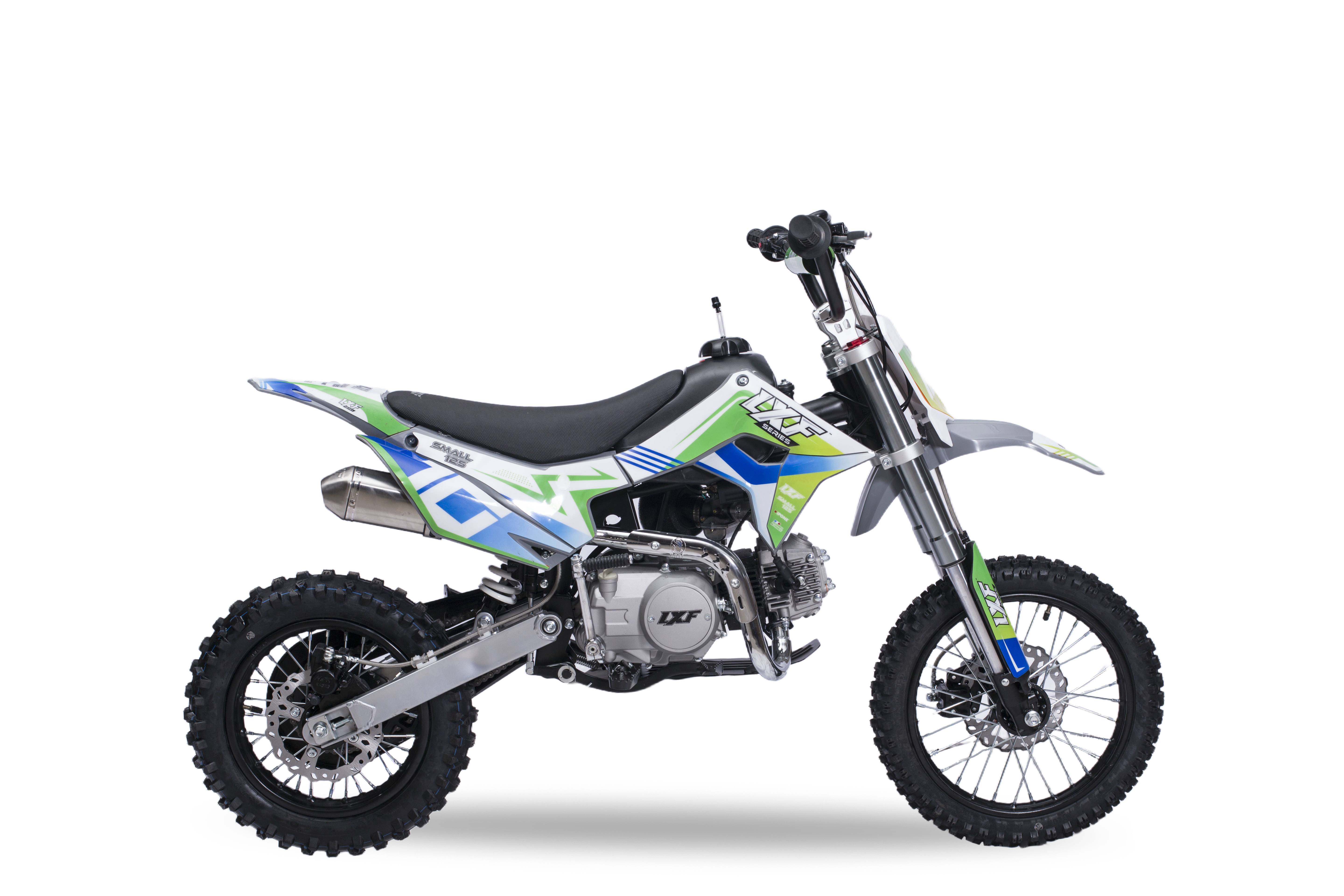 Dirt bike / Pit bike 125cc LXF Small 12/14" - set gris nardo / vert