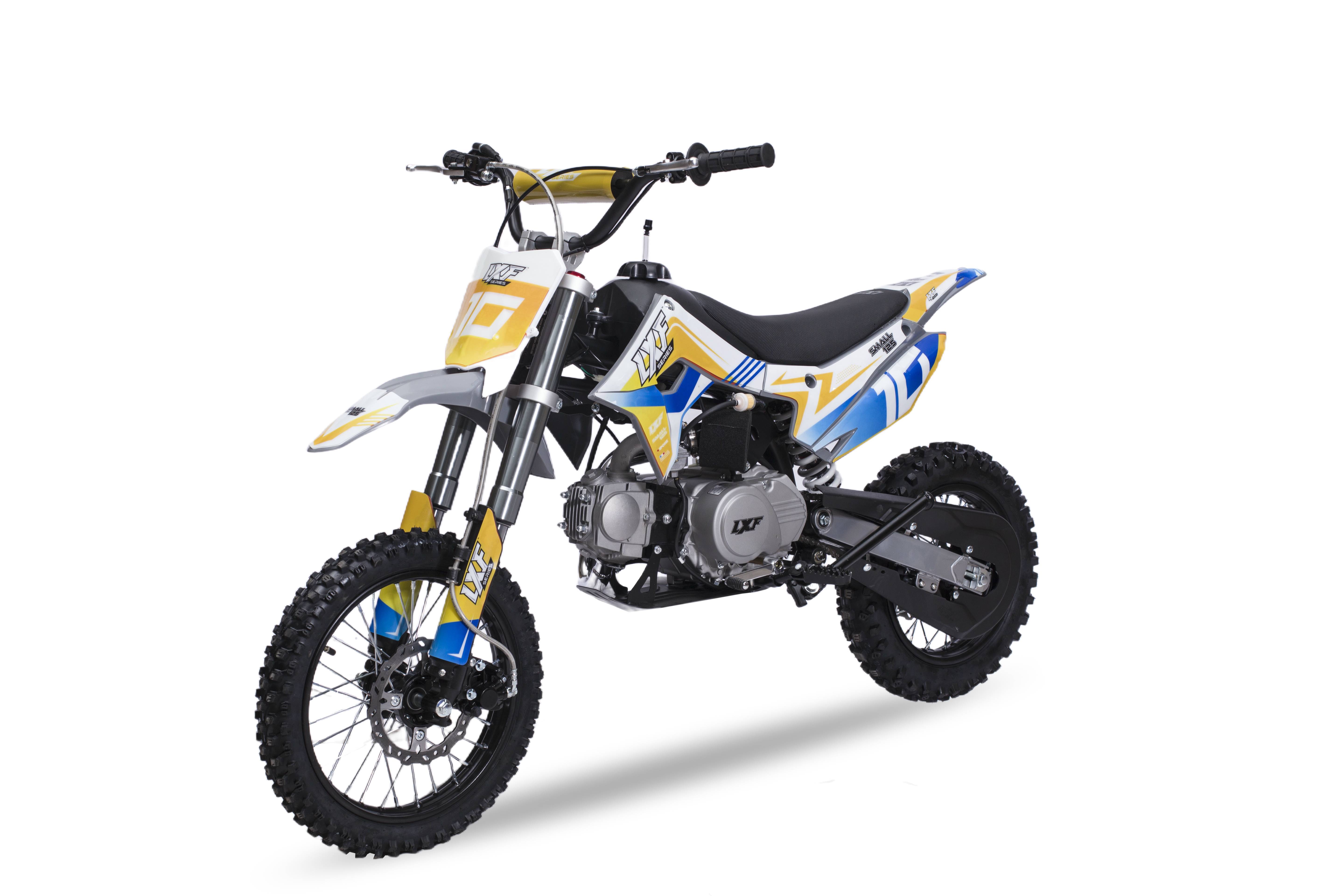 Dirt bike / Pit bike 125cc LXF Small 12/14" - set gris nardo / jaune