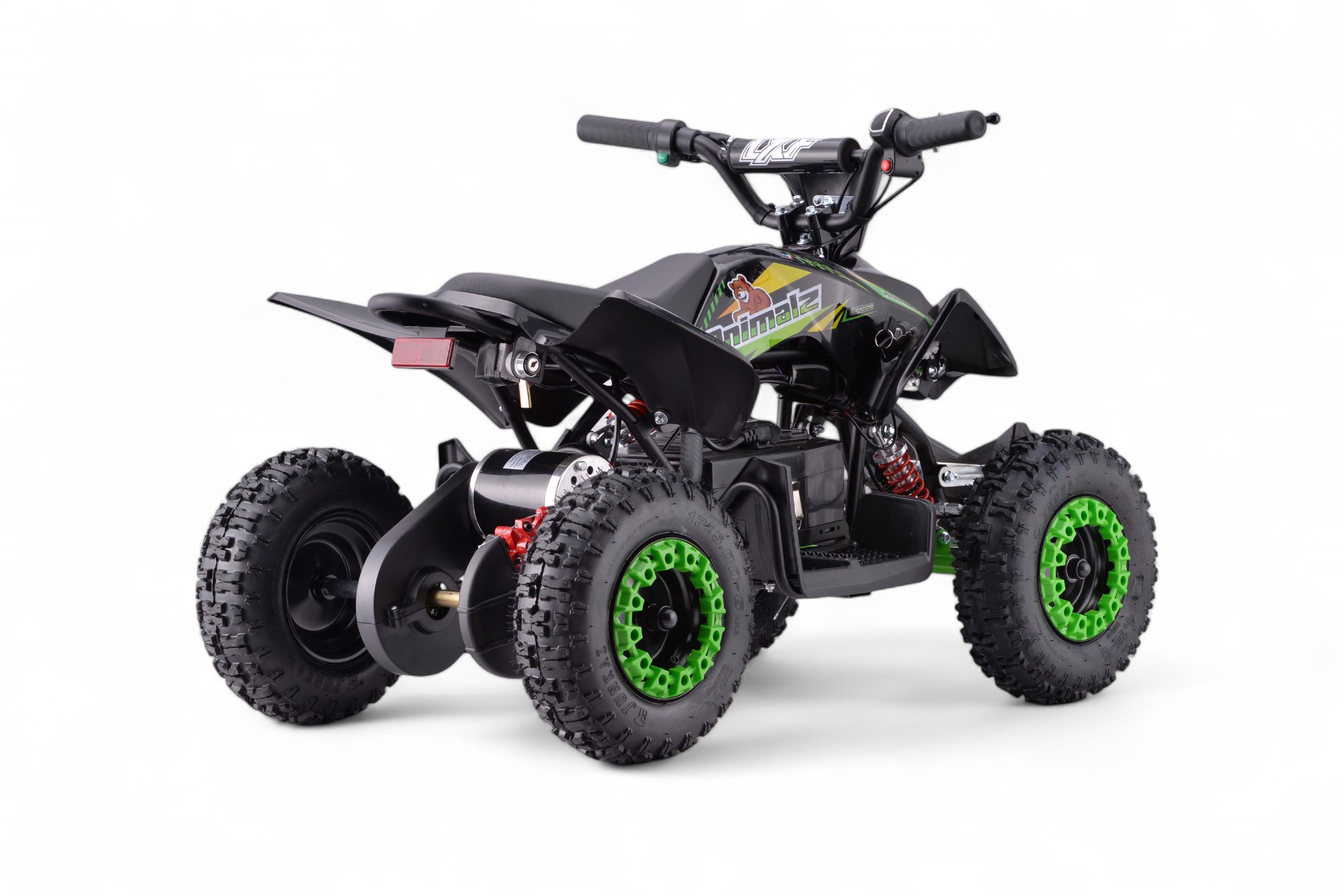 Pocket quad électrique enfant 800w LXF Animalz 6" version S - vert
