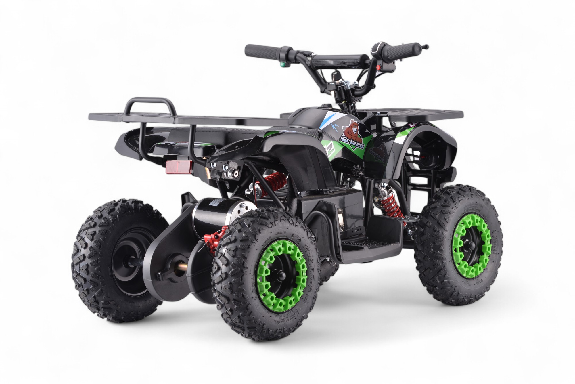Pocket quad électrique enfant 800w LXF Animalz 6" version R - vert