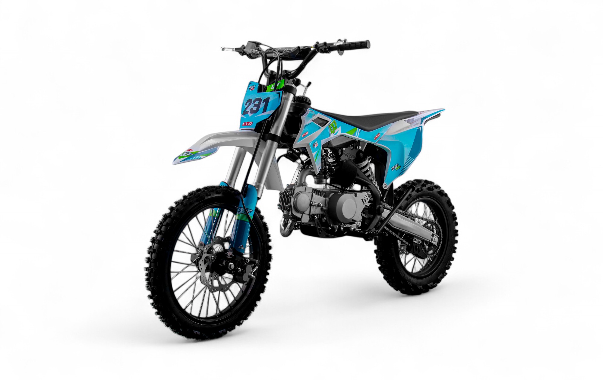 Dirt bike / Pit bike LXF 125cc evo SR 14/17" - bleu/vert
