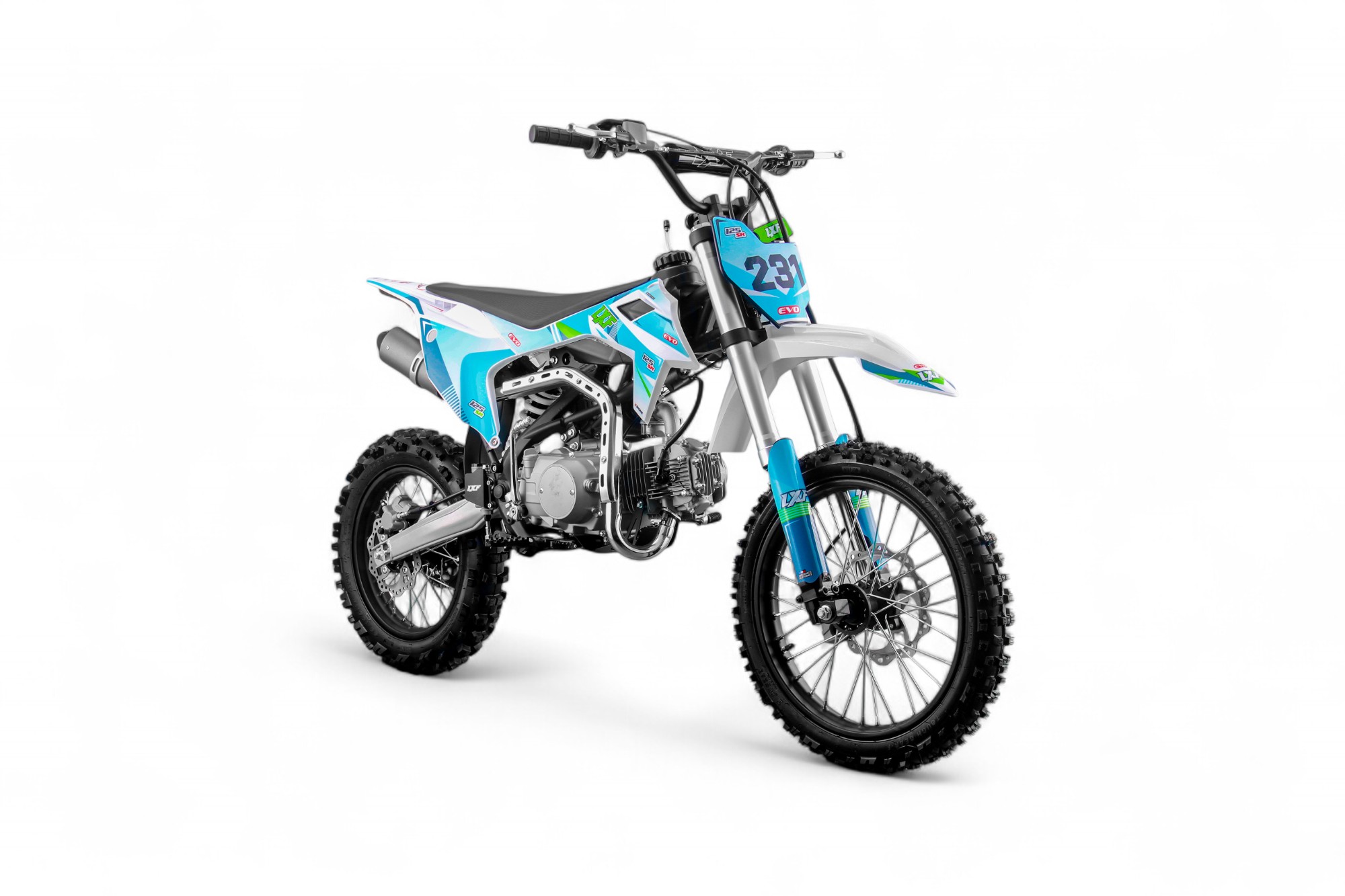 Dirt bike / Pit bike LXF 125cc evo SR 14/17" - bleu/vert