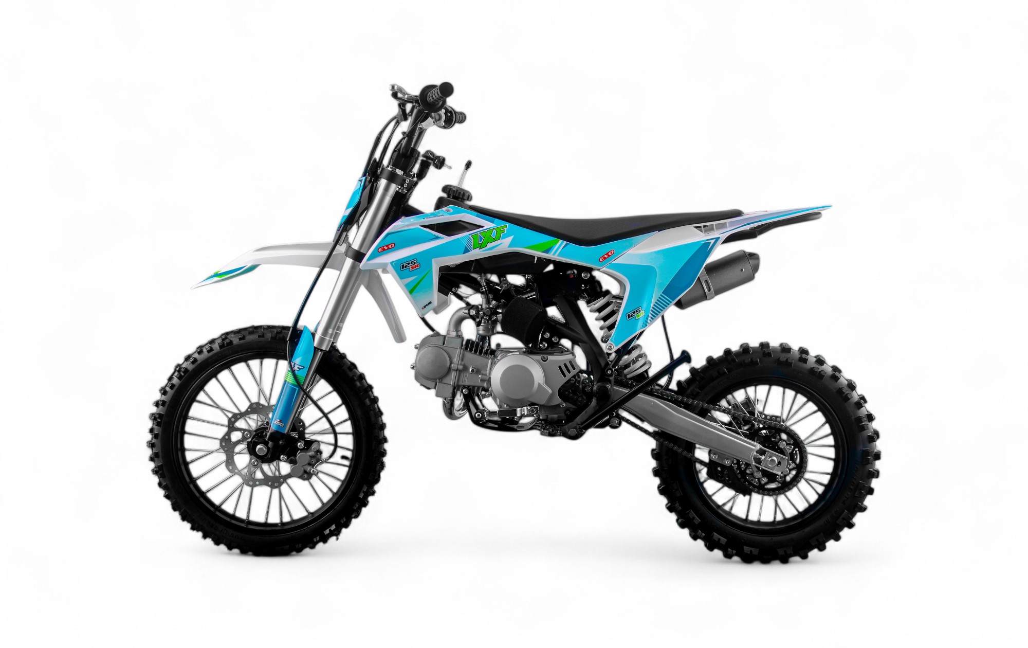 Dirt bike / Pit bike LXF 125cc evo SR 14/17" - bleu/vert