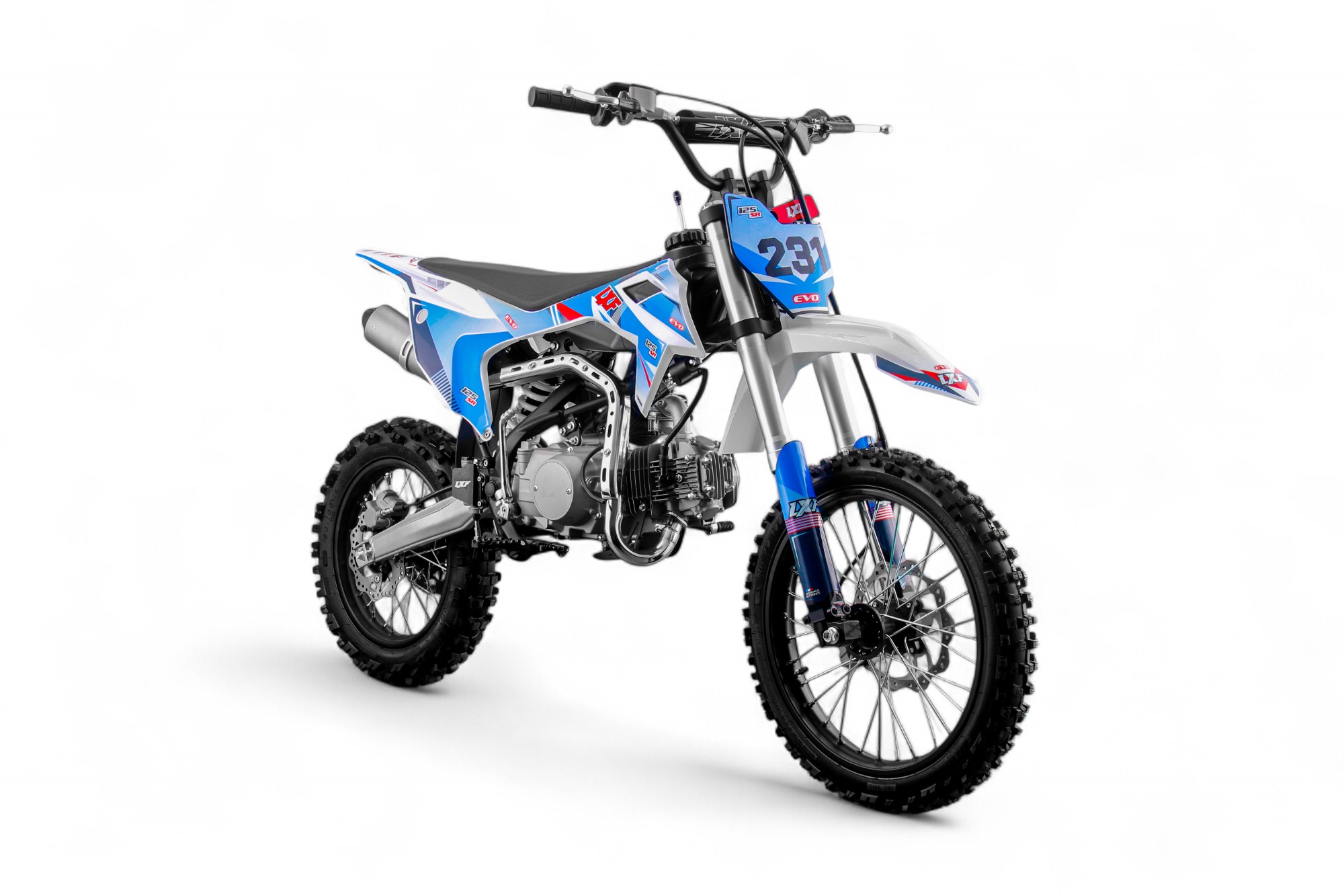Dirt bike / Pit bike LXF 125cc evo SR 14/17" - bleu/rouge