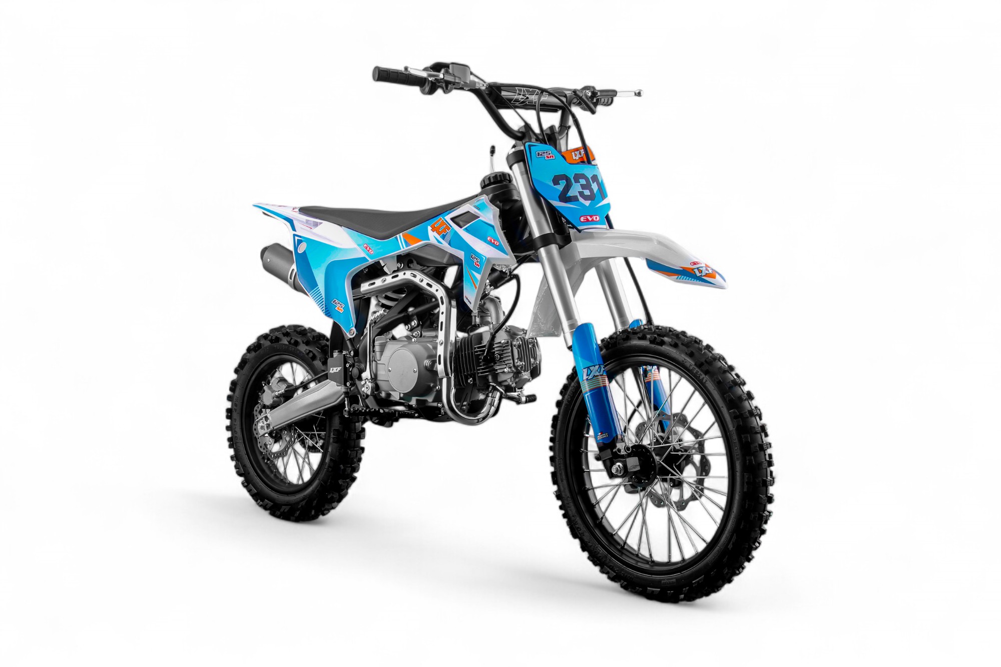 Dirt bike / Pit bike LXF 125cc evo SR 14/17" - bleu/orange