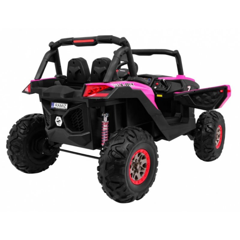 Buggy enfant LXF 2 places, 4 moteurs 45w, télécommande parentale 2.4 Ghz - rose