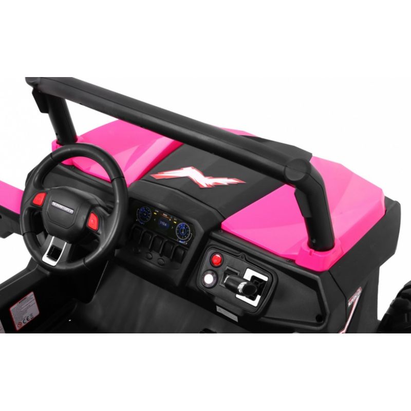 Buggy enfant LXF 2 places, 4 moteurs 45w, télécommande parentale 2.4 Ghz - rose