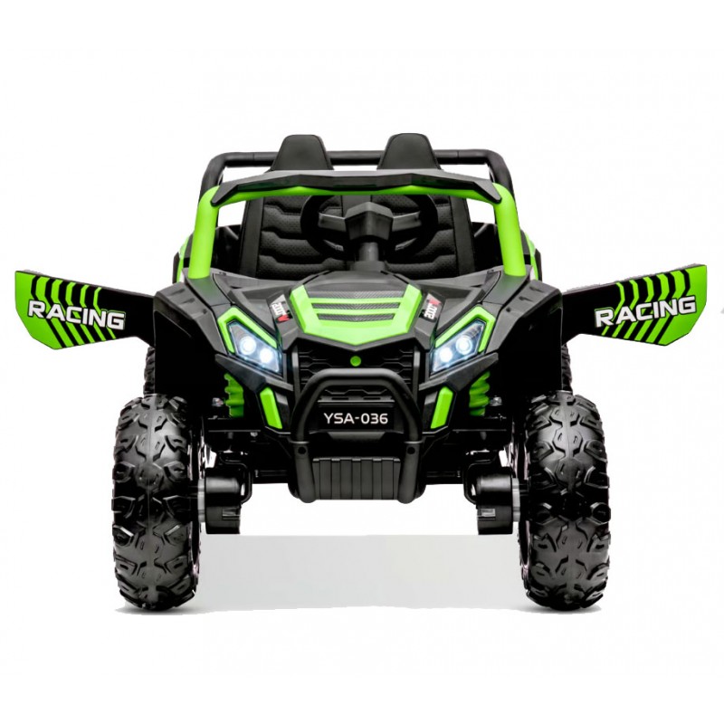 Buggy électrique enfant UTV Hurok 1 place, télécommande parentale 2.4 Ghz, 4x moteurs 25w - vert