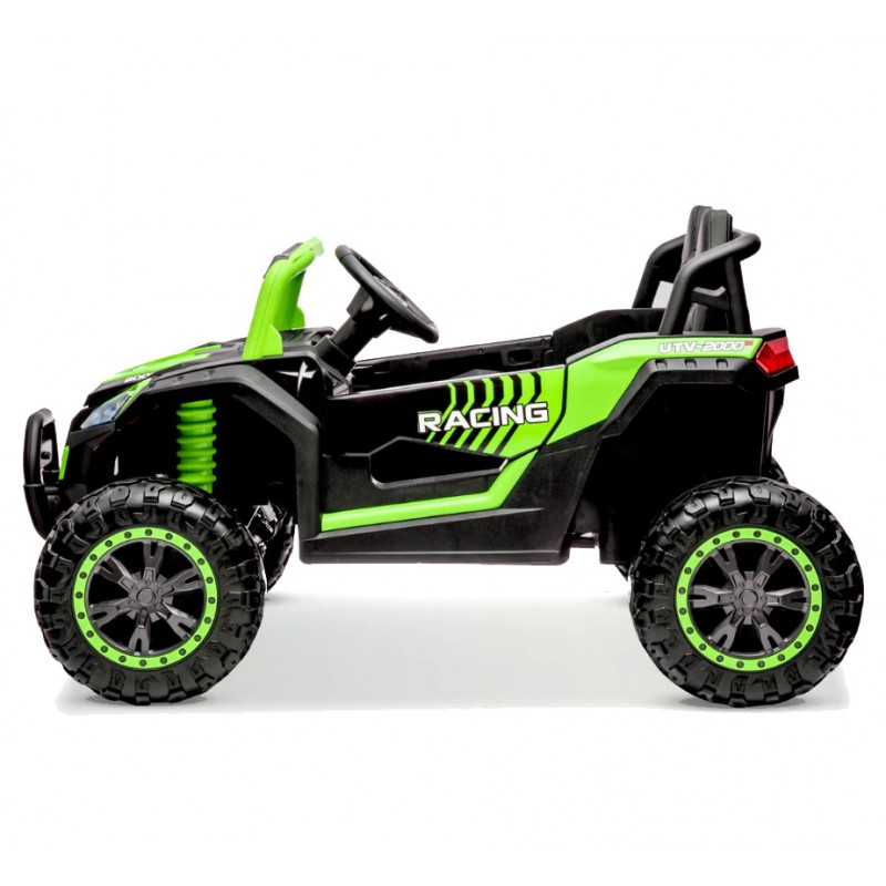 Buggy électrique enfant UTV Hurok 1 place, télécommande parentale 2.4 Ghz, 4x moteurs 25w - vert