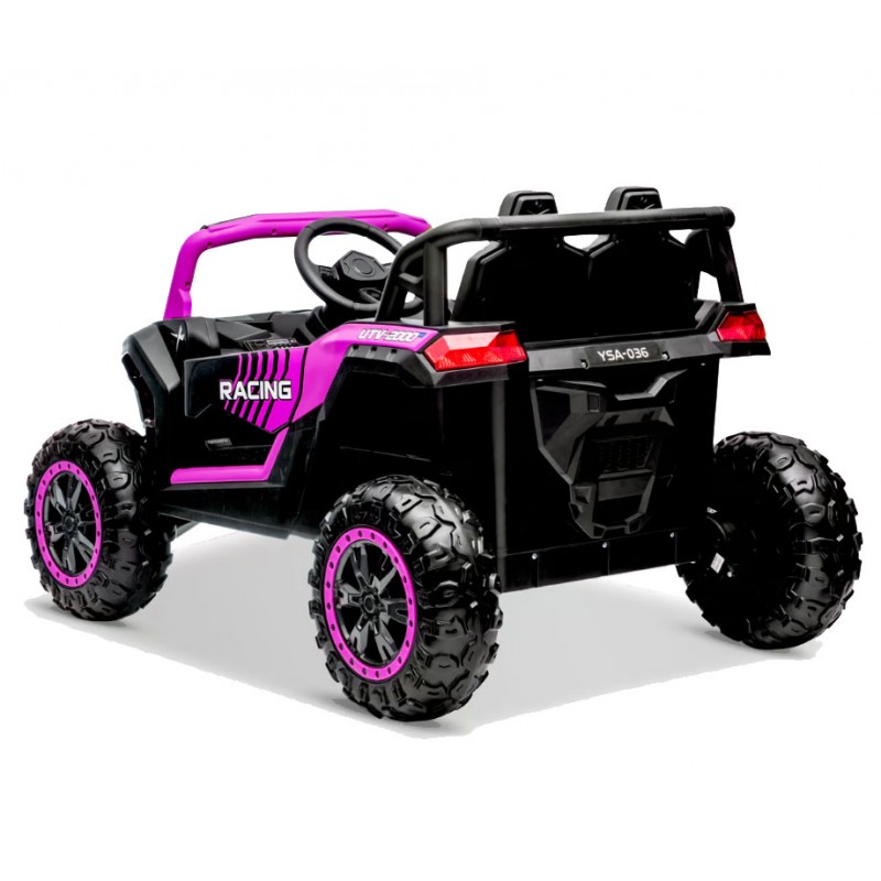 Buggy électrique enfant UTV Hurok 1 place, télécommande parentale 2.4 Ghz, 4x moteurs 25w - rose