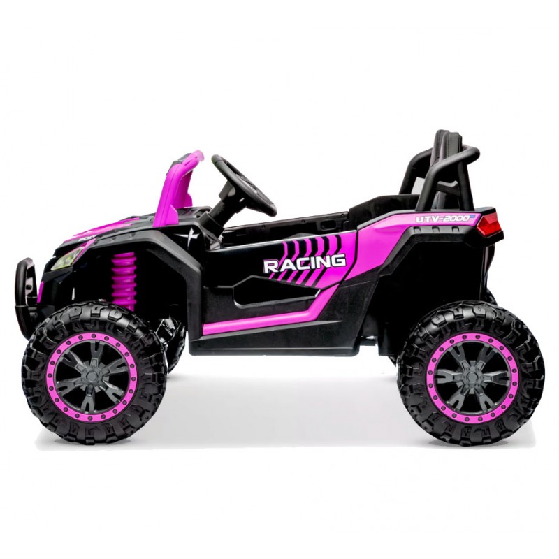 Buggy électrique enfant UTV Hurok 1 place, télécommande parentale 2.4 Ghz, 4x moteurs 25w - rose
