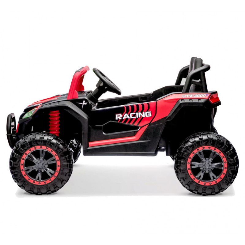 Buggy électrique enfant UTV Hurok 1 place, télécommande parentale 2.4 Ghz, 4x moteurs 25w - rouge