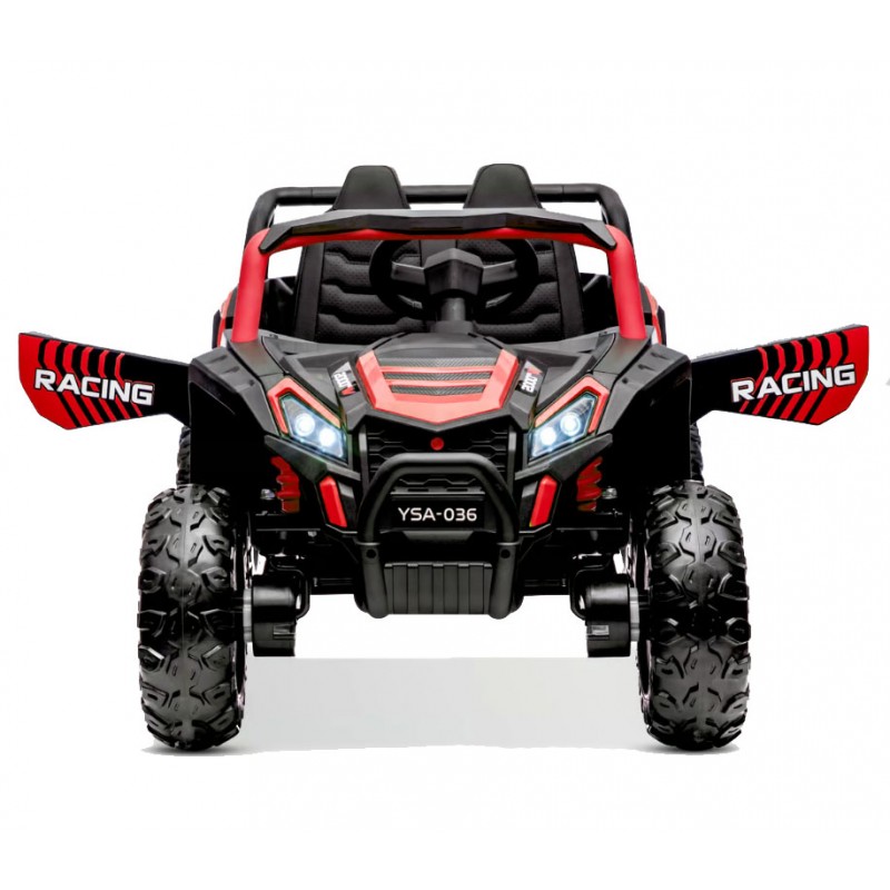 Buggy électrique enfant UTV Hurok 1 place, télécommande parentale 2.4 Ghz, 4x moteurs 25w - rouge