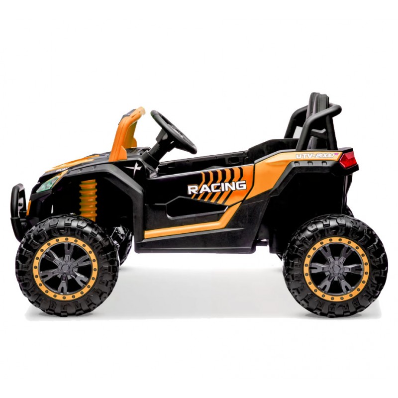Buggy électrique enfant UTV Hurok 1 place, télécommande parentale 2.4 Ghz, 4x moteurs 25w - orange