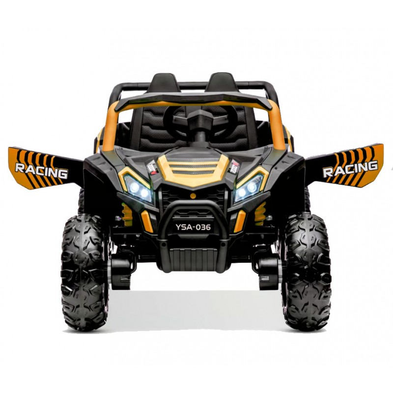 Buggy électrique enfant UTV Hurok 1 place, télécommande parentale 2.4 Ghz, 4x moteurs 25w - orange