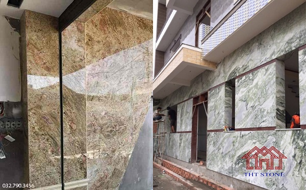 150 Mẫu đá marble ốp mặt tiền - Đá marble nâu rừng ốp lát mặt tiền nhà