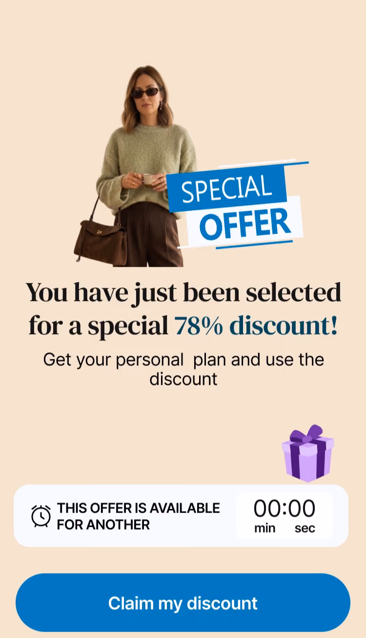lb: Special offer paywall with discount countdown timer and claim discount button to drive urgency