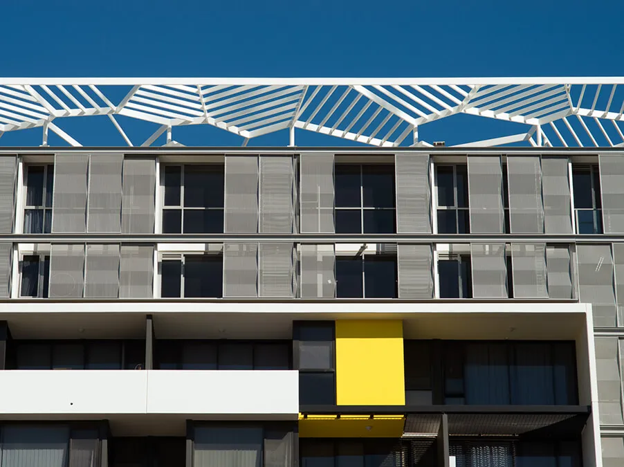 Architecture and interior design details of the multi-family dwelling, Emerald Park.