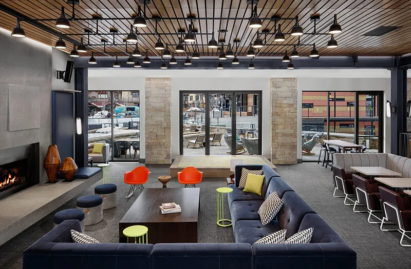 Interior design details of the Limelight Snowmass.