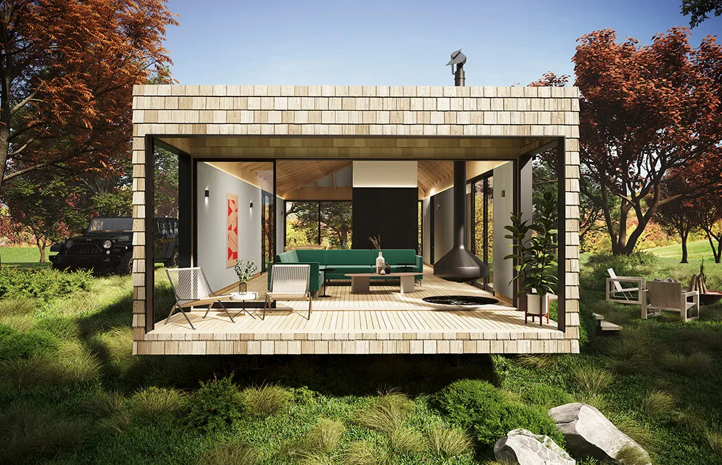 Modern cabin with deck