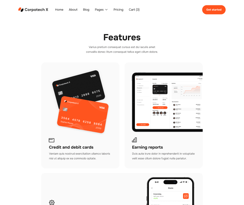 Corpotech X - Features Page - Corporate Webflow Template