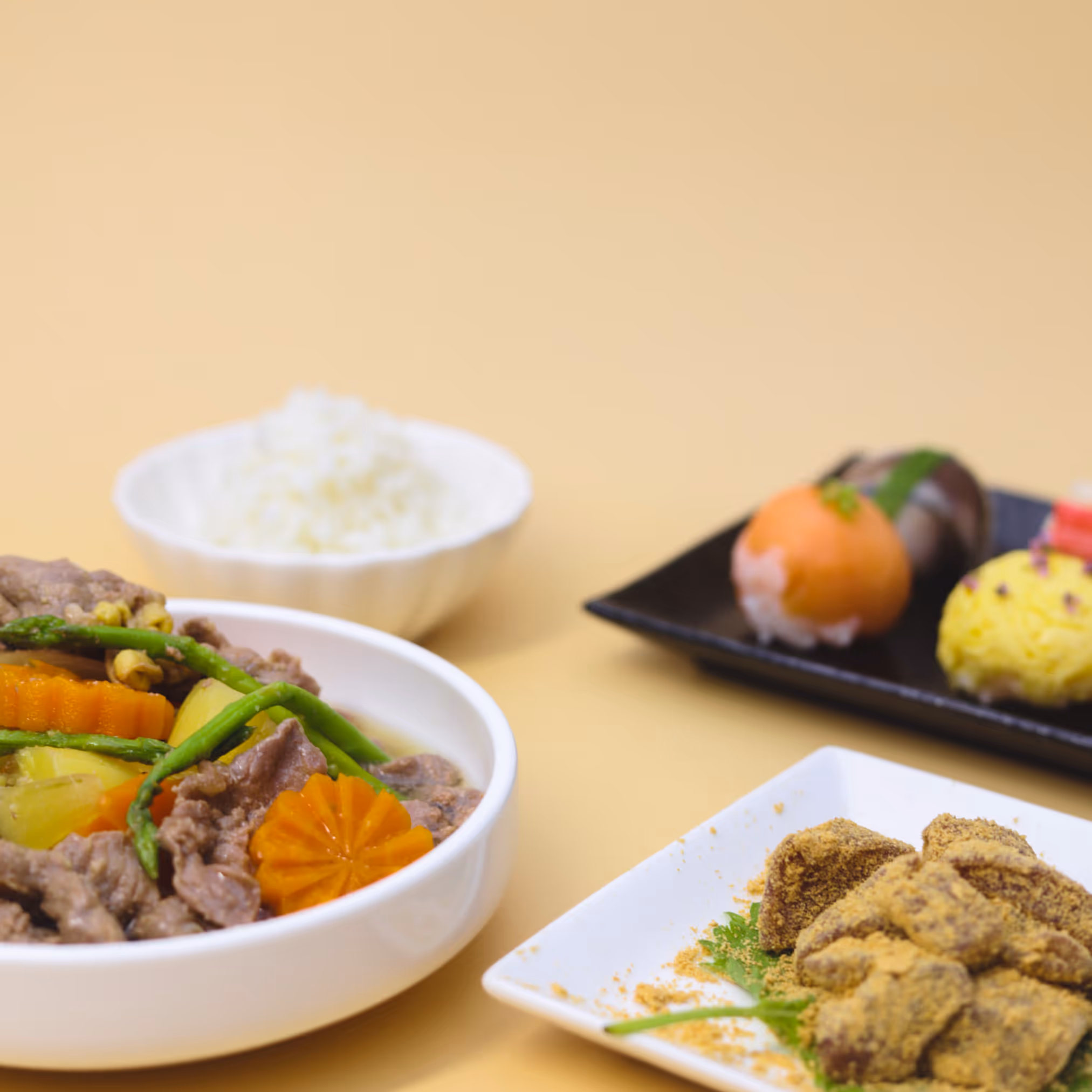A range of Japanaese food