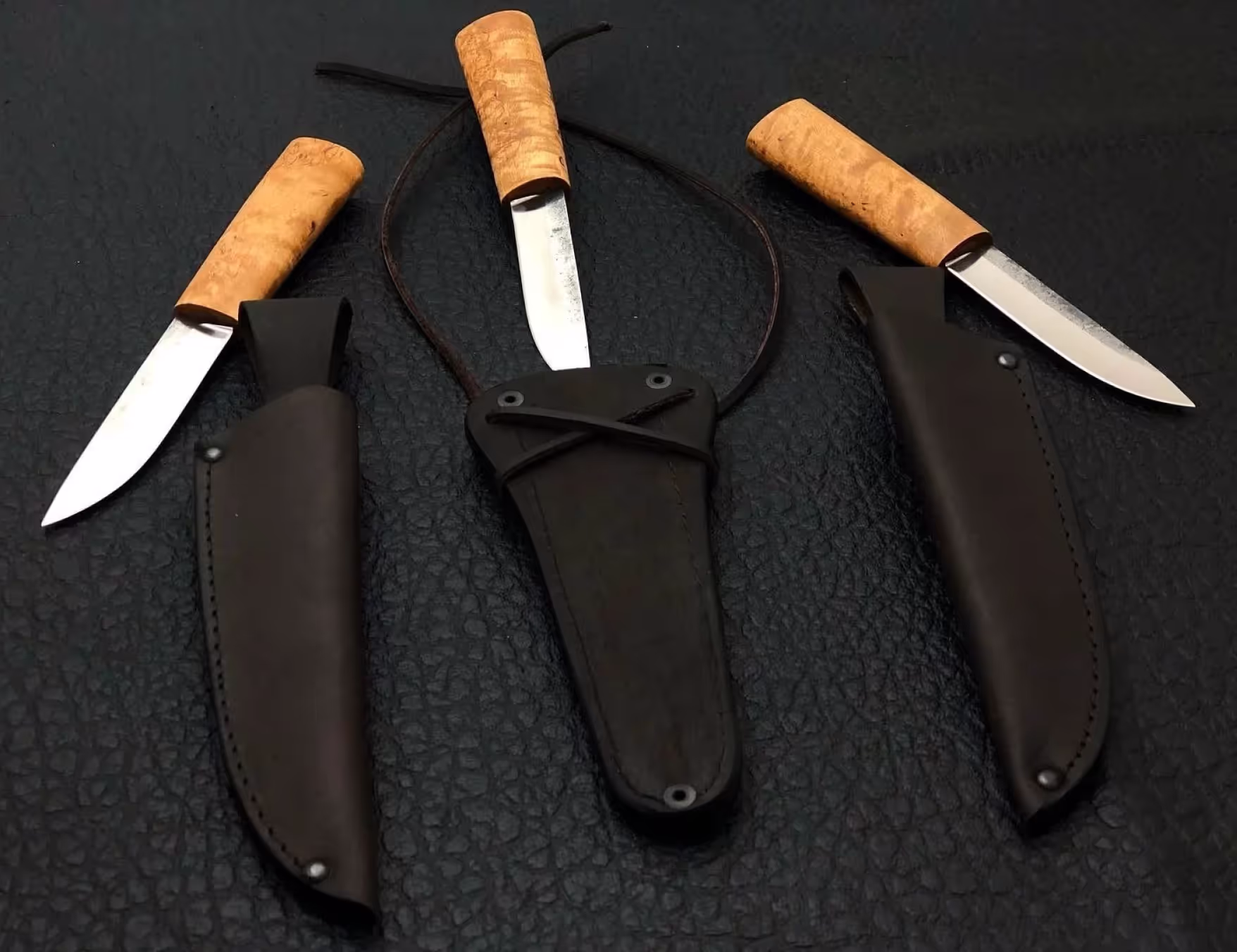 Karelian birch knife with sheath