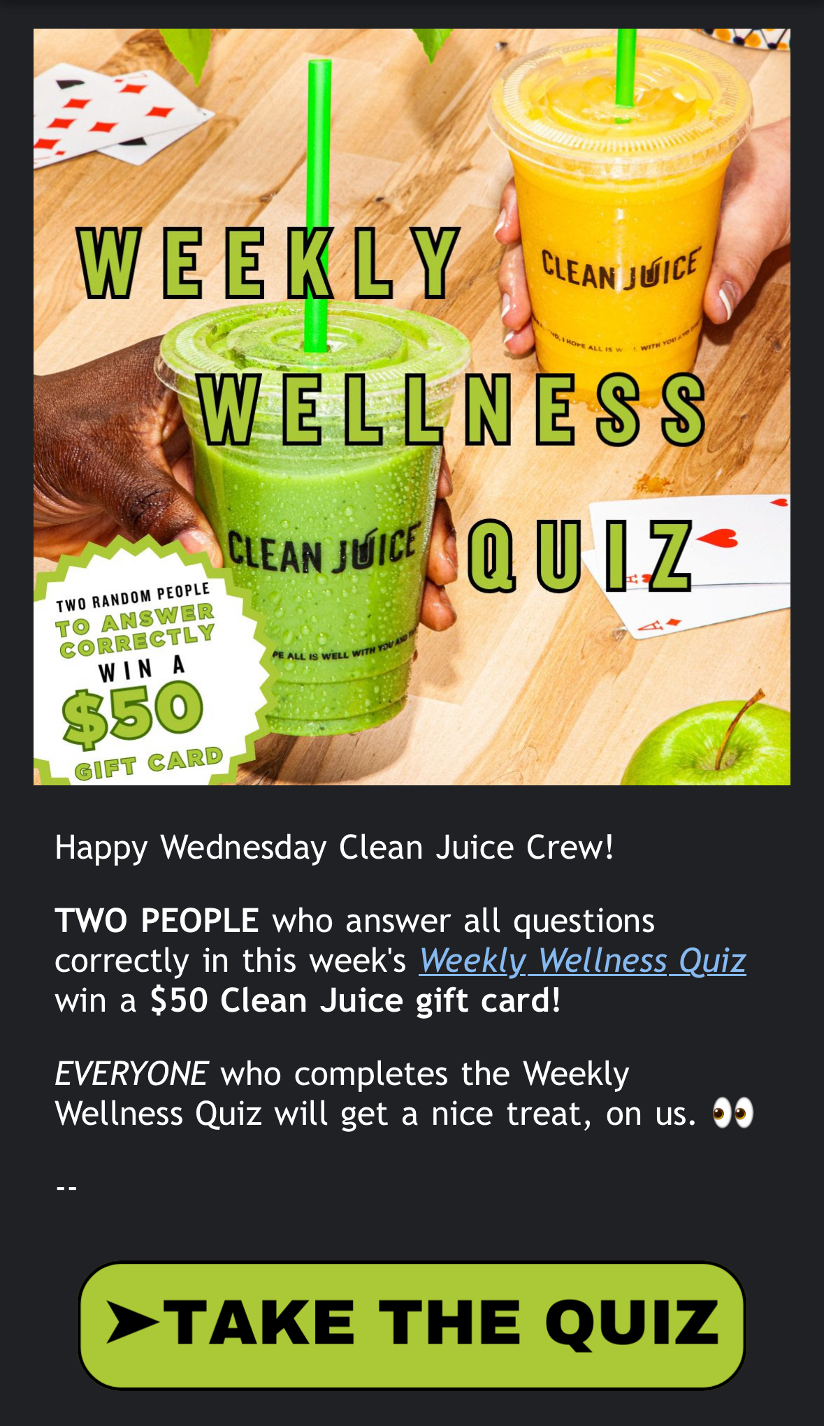 Weekly Wellness Quiz

