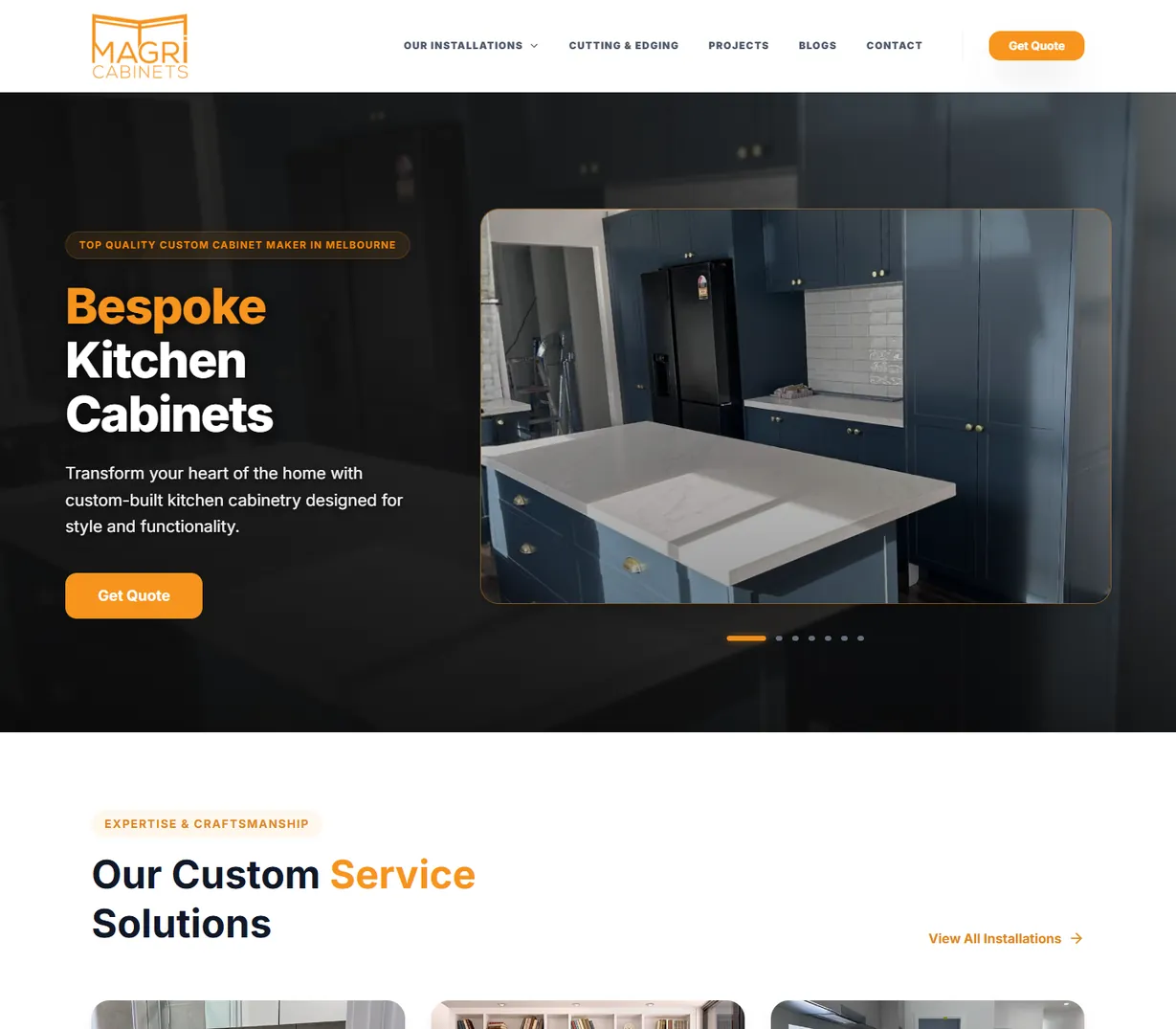 Digital Marketing Agency Tullamarine: Magri Cabinets website, a Tullamarine custom cabinet maker case study by Double Bricks Digital