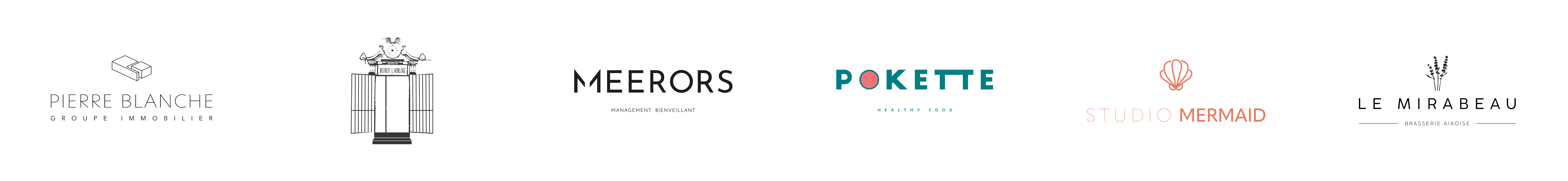6 autres exemples de logos créés par notre agence.