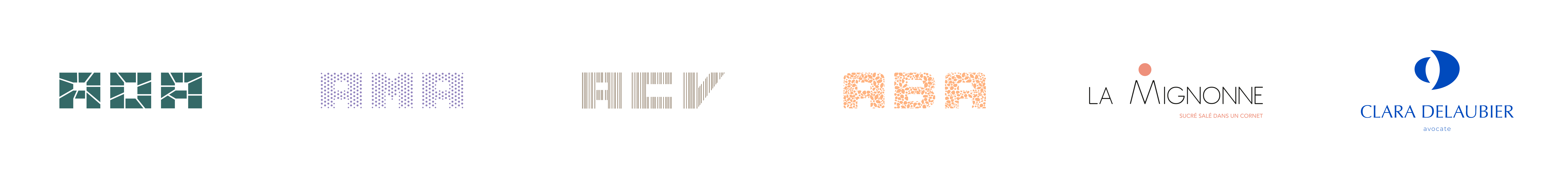 6 autres logos créés par notre agence à Marseille.