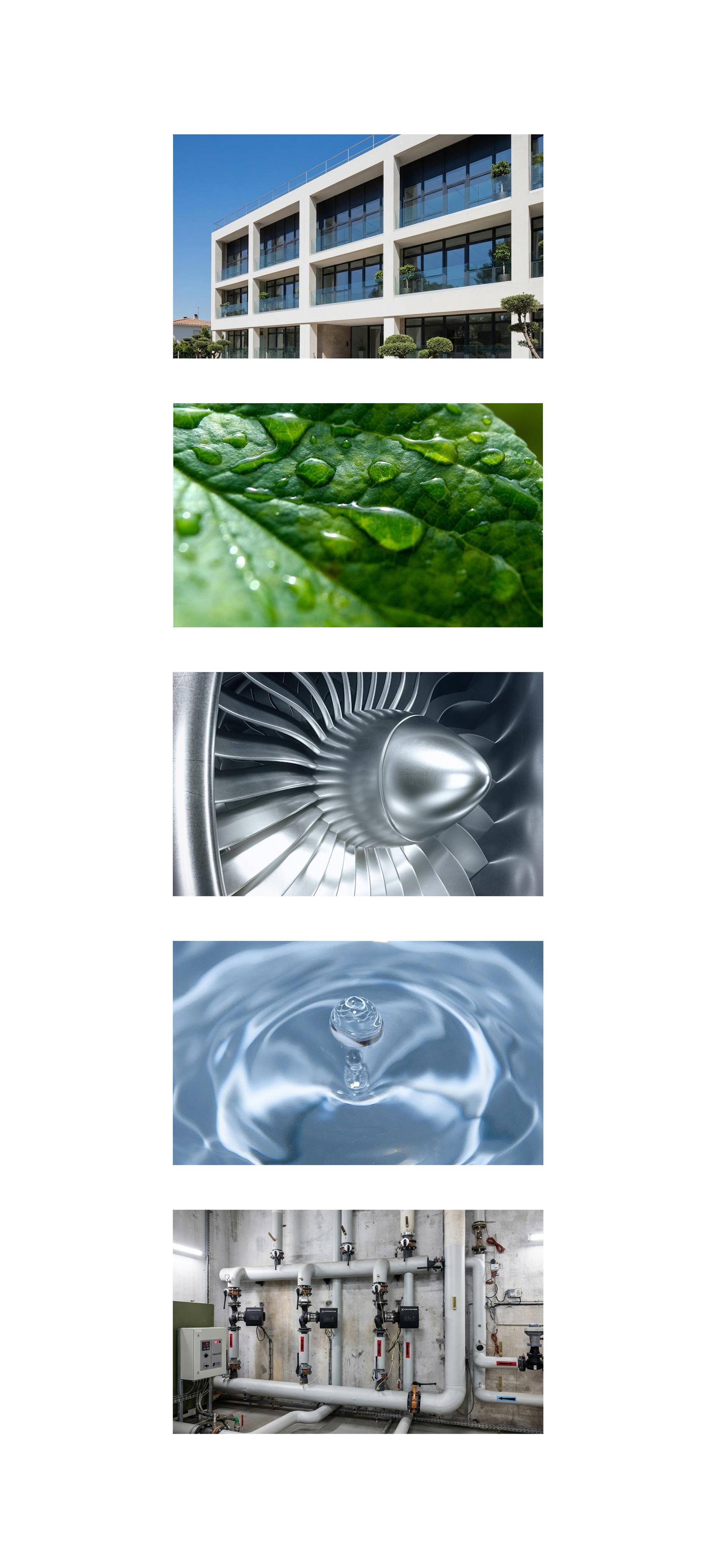Collection de 5 visuels et photos générés par IA (intelligence artificielle) que nous avons créés pour illustrer le nouveau site internet de Rener.