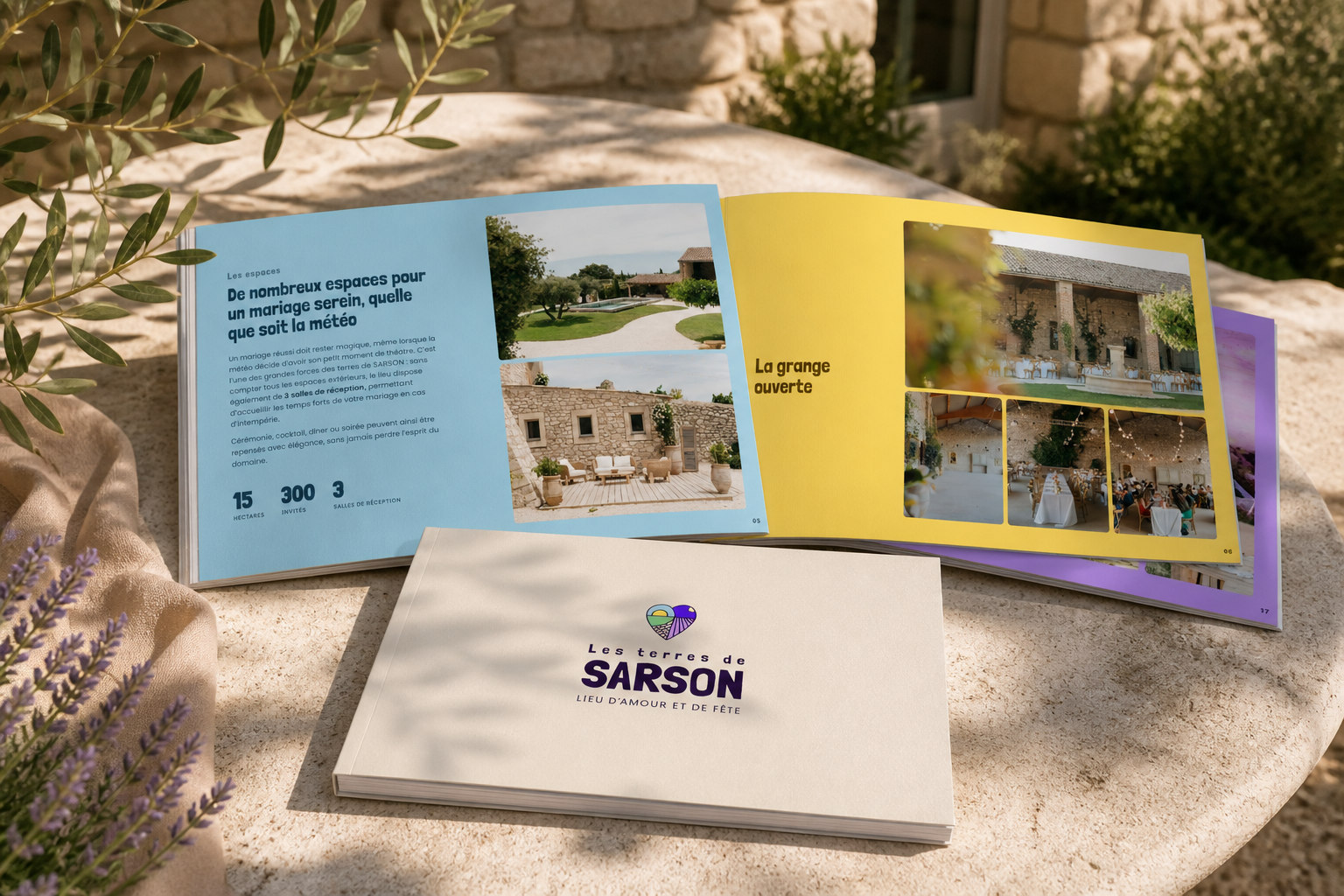 Pages du catalogue de présentation du domaine des Terres de Sarson