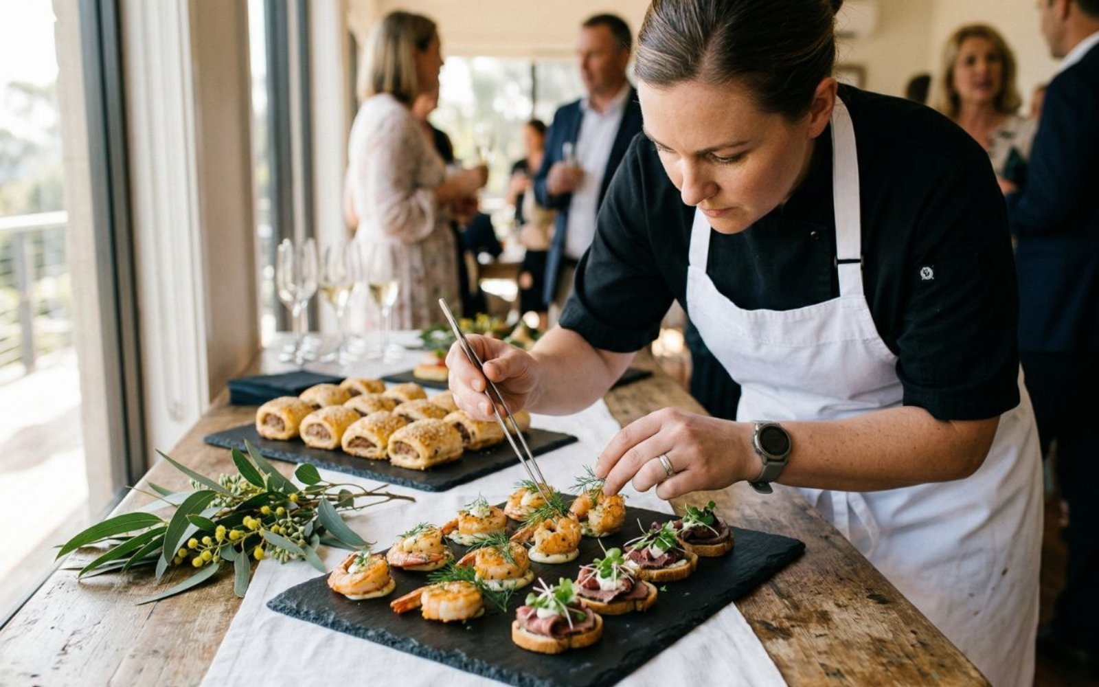 Catering laid out for a gathering after a service