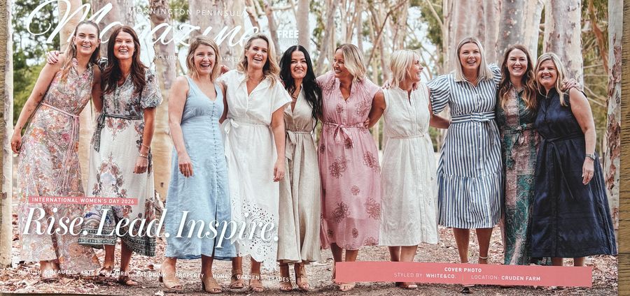 Sameiko Slota on the cover of Mornington Peninsula Magazine's International Women's Day 2026 issue