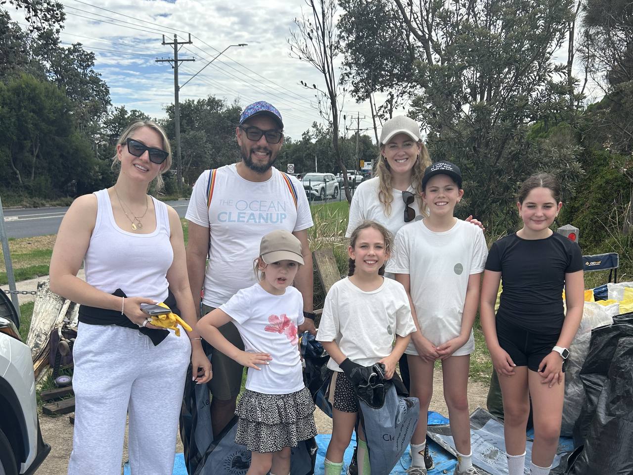 The Candour crew and their young helpers with a morning's haul on Clean Up Australia Day at Mt Martha