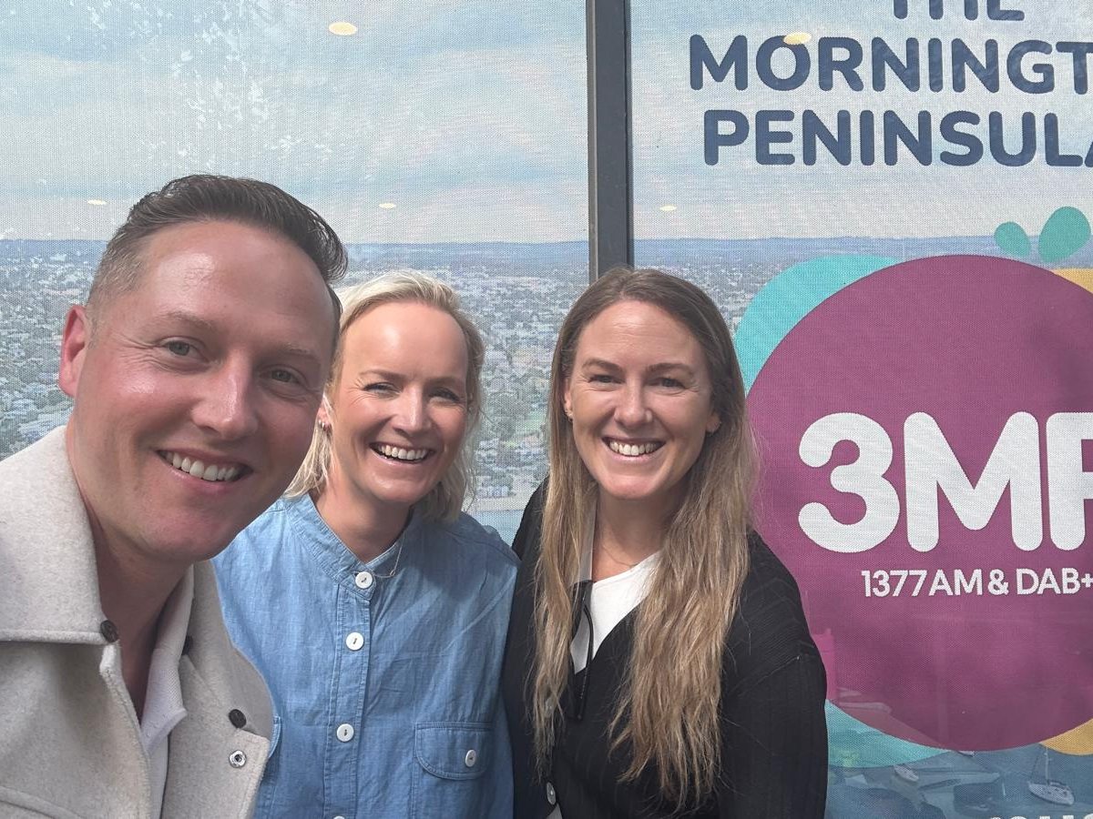 Simon with the team at 3MP, the Mornington Peninsula's radio station