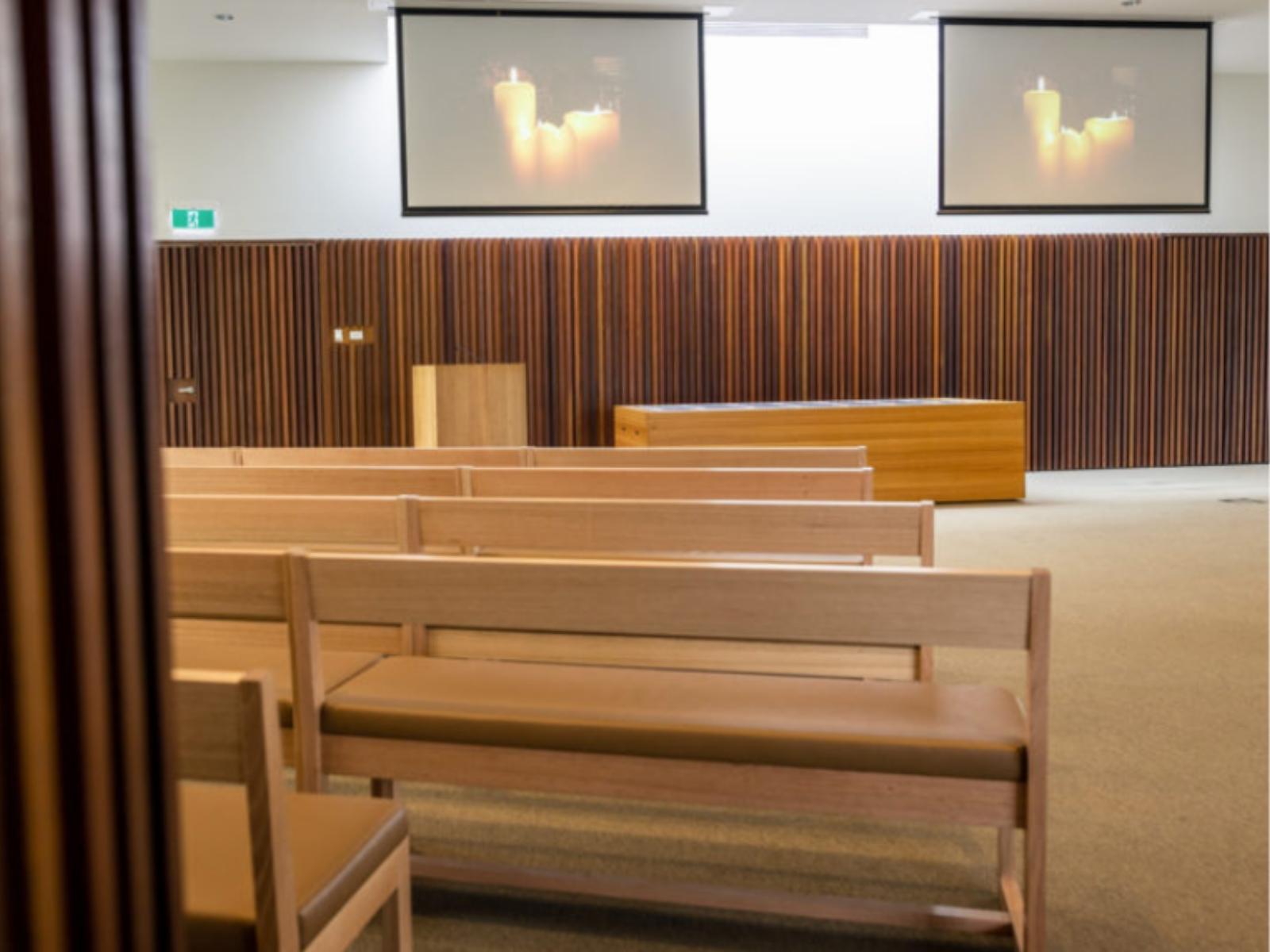 Cirrus Chapel pews view