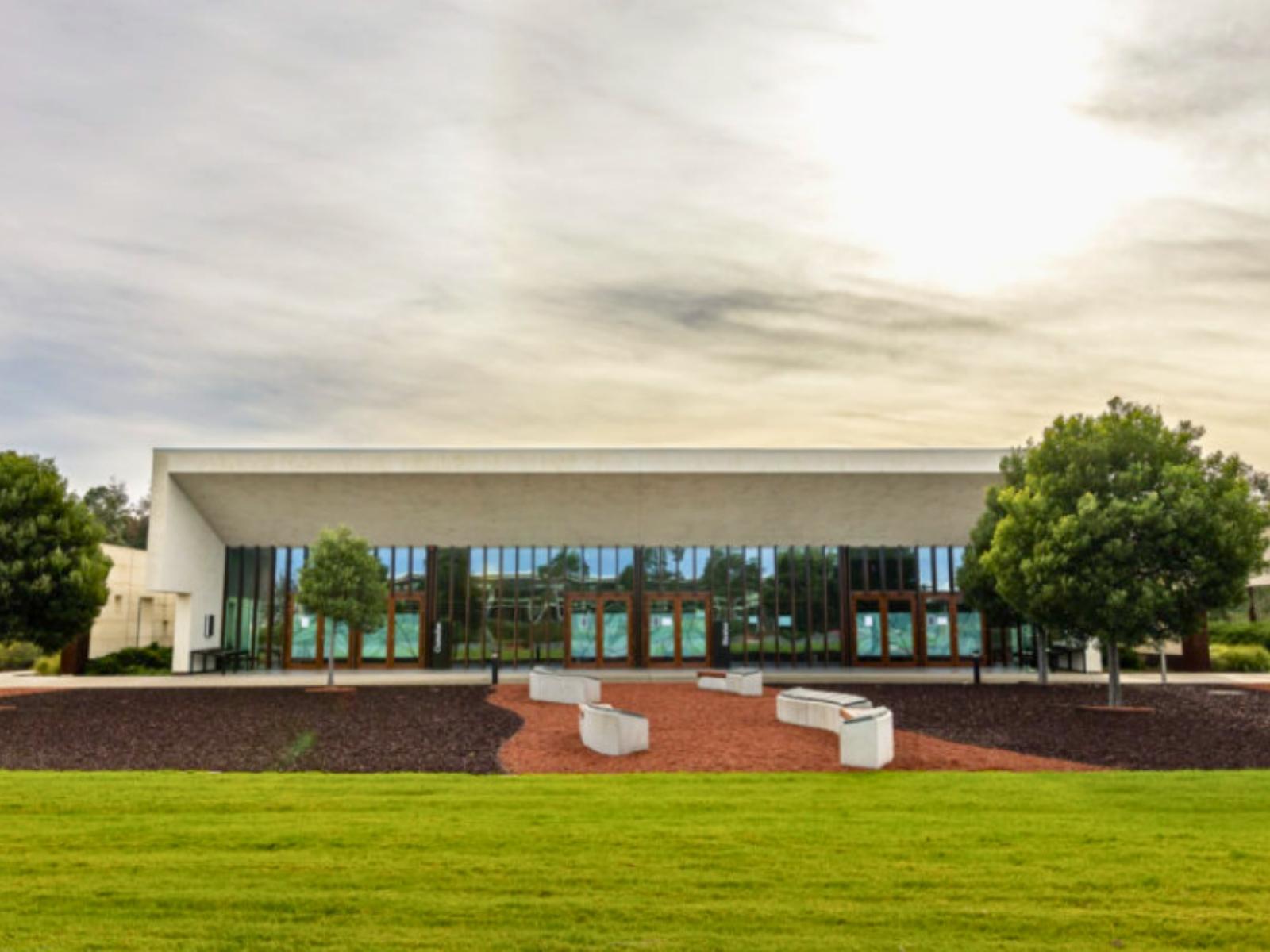 Stratus Chapel view from the grass area in front