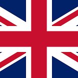 United Kingdom flag with red, white, and blue crosses and diagonal stripes.