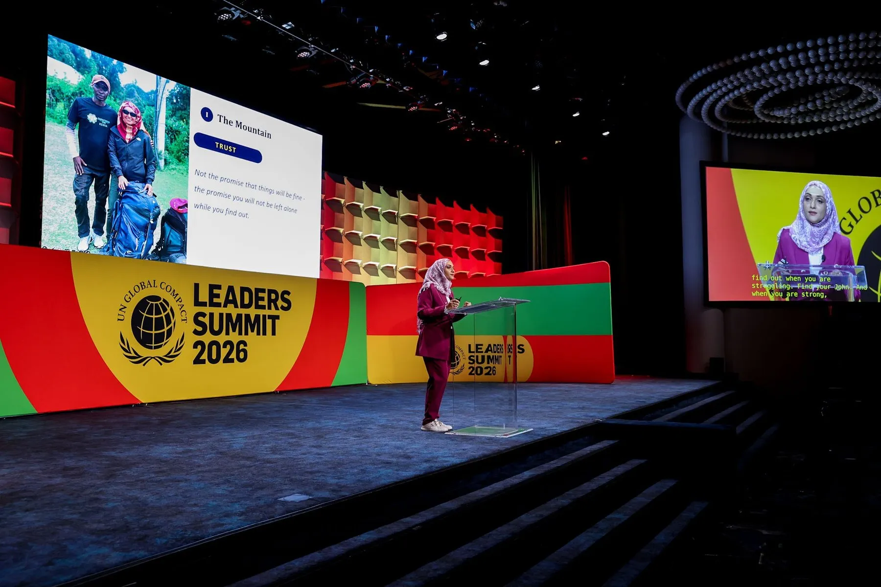 A keynote on trust on the main stage of the UN Global Compact Leaders Summit 2026