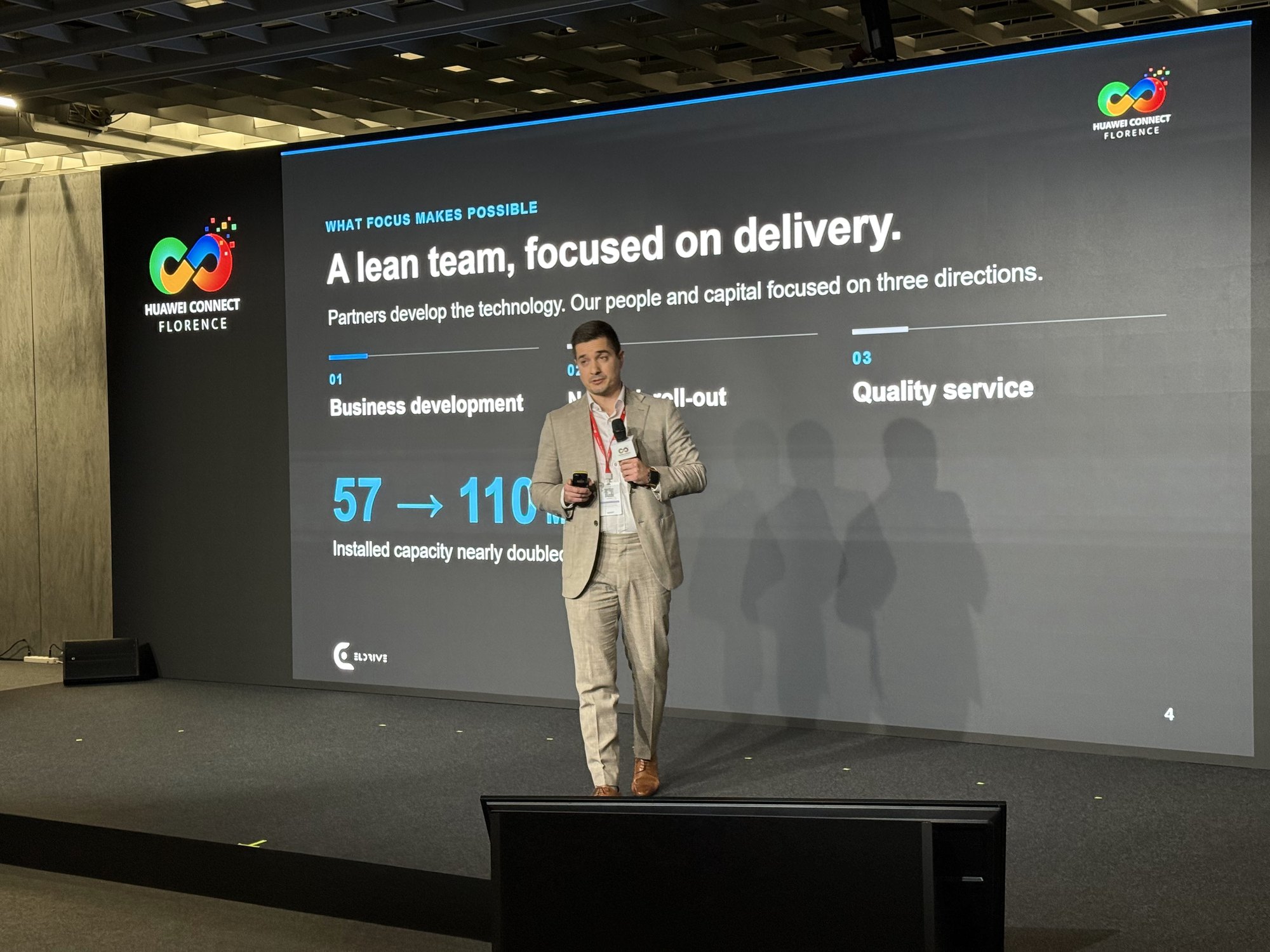 Stefan Spassov presenting A lean team, focused on delivery at HUAWEI CONNECT 2026